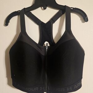 Under Armour Zip-Front Black Sports Bra
